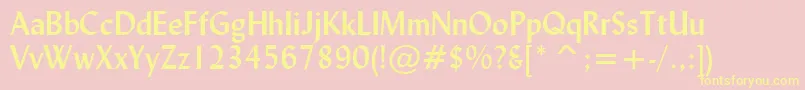 LydianBoldBt-fontti – keltaiset fontit vaaleanpunaisella taustalla