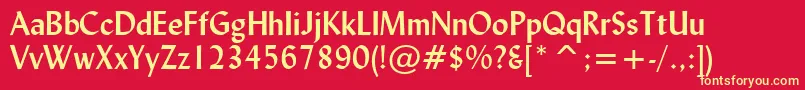 LydianBoldBt Font – Yellow Fonts on Red Background