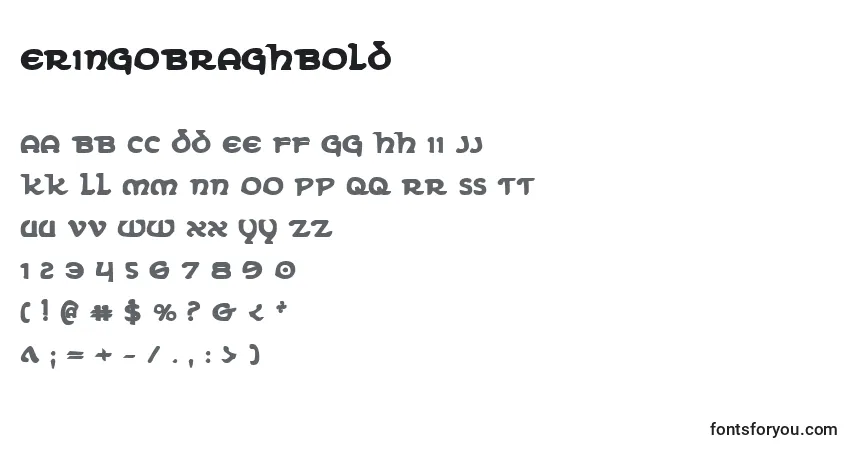 A fonte ErinGoBraghBold – alfabeto, números, caracteres especiais