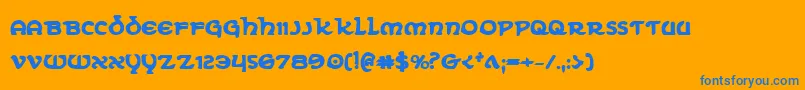 ErinGoBraghBold-Schriftart – Blaue Schriften auf orangefarbenem Hintergrund