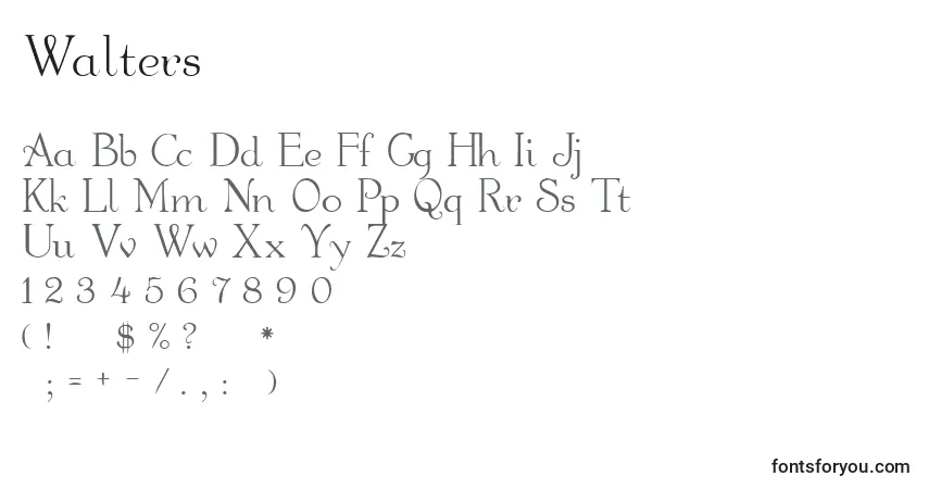 Schriftart Walters – Alphabet, Zahlen, spezielle Symbole