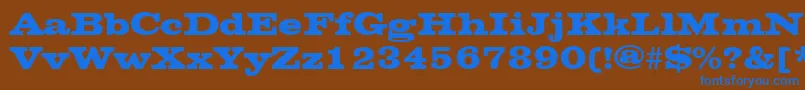 フォントChesterfieldRegular – 茶色の背景に青い文字