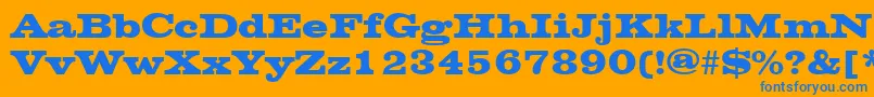 フォントChesterfieldRegular – オレンジの背景に青い文字