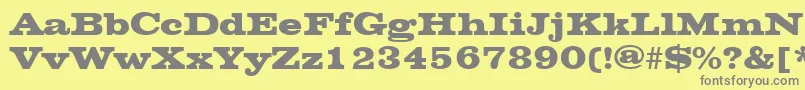 ChesterfieldRegular-Schriftart – Graue Schriften auf gelbem Hintergrund