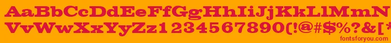 フォントChesterfieldRegular – オレンジの背景に赤い文字