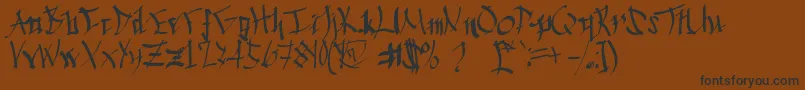 Шрифт ChineseCalligraphy – чёрные шрифты на коричневом фоне