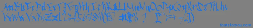 Шрифт ChineseCalligraphy – синие шрифты на сером фоне