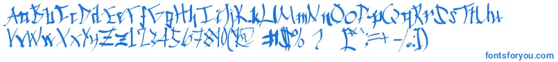 Czcionka ChineseCalligraphy – niebieskie czcionki na białym tle