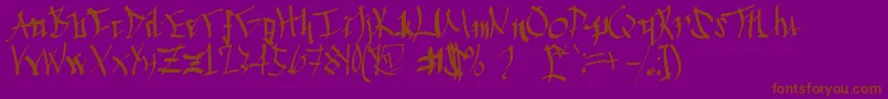 Police ChineseCalligraphy – polices brunes sur fond violet