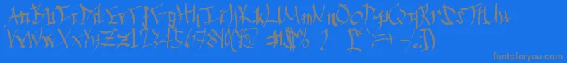 ChineseCalligraphy-Schriftart – Graue Schriften auf blauem Hintergrund