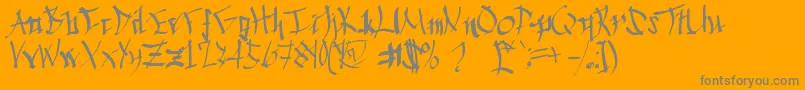 ChineseCalligraphy Font – Gray Fonts on Orange Background