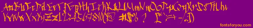 ChineseCalligraphy Font – Orange Fonts on Purple Background