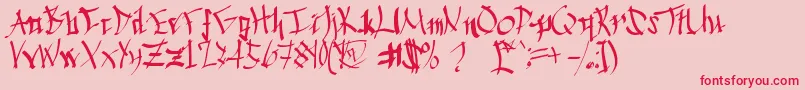 ChineseCalligraphy Font – Red Fonts on Pink Background