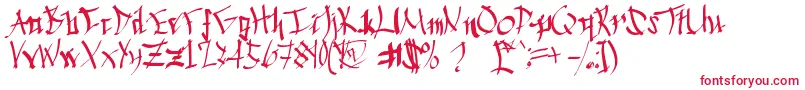 ChineseCalligraphy-fontti – punaiset fontit valkoisella taustalla