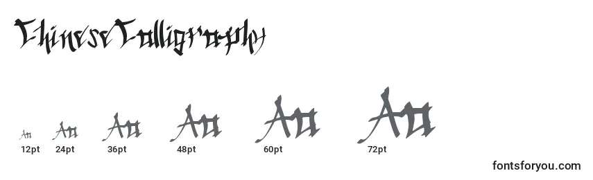 Tamaños de fuente ChineseCalligraphy
