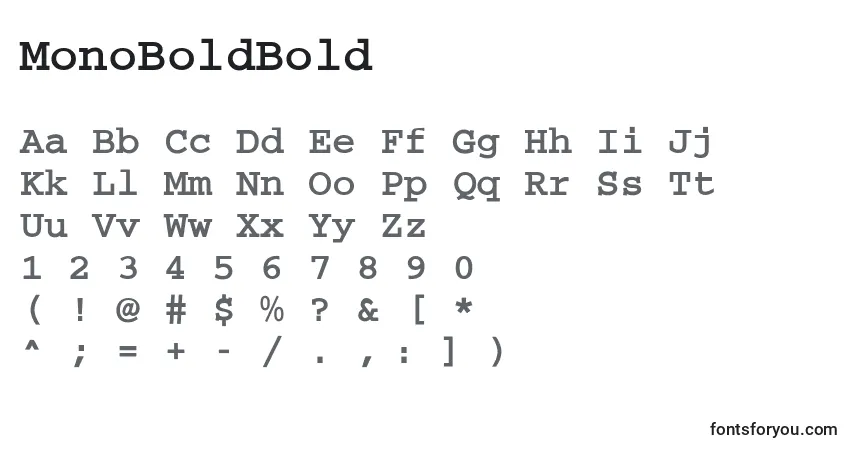 A fonte MonoBoldBold – alfabeto, números, caracteres especiais