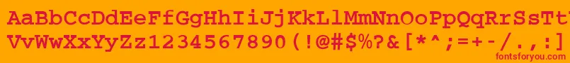 MonoBoldBold-fontti – punaiset fontit oranssilla taustalla