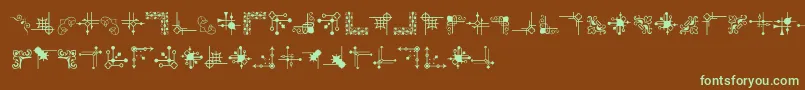 Шрифт CornpopFour – зелёные шрифты на коричневом фоне