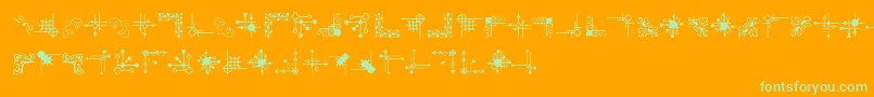 fuente CornpopFour – Fuentes Verdes Sobre Fondo Naranja