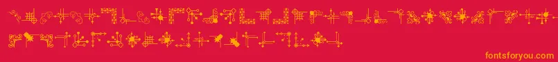 CornpopFour Font – Orange Fonts on Red Background