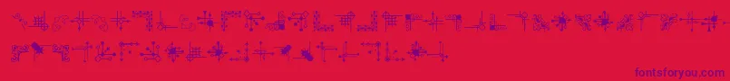CornpopFour Font – Purple Fonts on Red Background