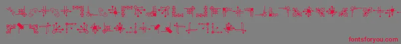 Fonte CornpopFour – fontes vermelhas em um fundo cinza