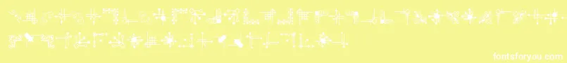 フォントCornpopFour – 黄色い背景に白い文字