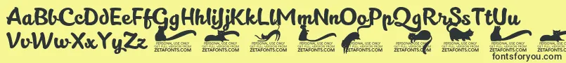 More about Kittenslanttrial Font Kittenslanttrial Font – Black Fonts on Yellow Background