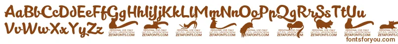 Kittenslanttrial-fontti – ruskeat fontit valkoisella taustalla