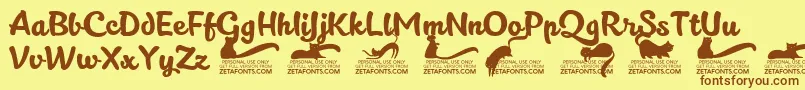 Kittenslanttrial Font – Brown Fonts on Yellow Background