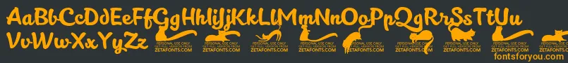 Kittenslanttrial Font – Orange Fonts on Black Background