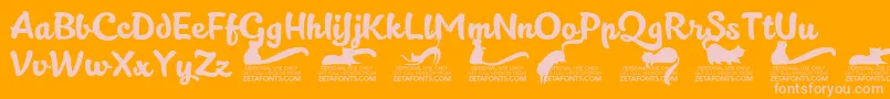 Kittenslanttrial Font – Pink Fonts on Orange Background