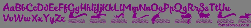 Kittenslanttrial-fontti – violetit fontit harmaalla taustalla