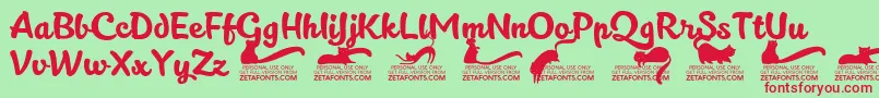 Kittenslanttrial Font – Red Fonts on Green Background