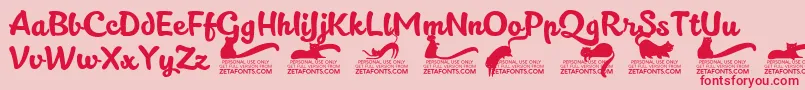 Kittenslanttrial Font – Red Fonts on Pink Background