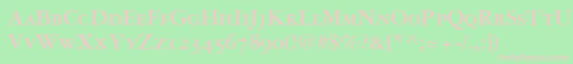 フォントGaramond3BoldSmallCapsOldStyleFigures – 緑の背景にピンクのフォント