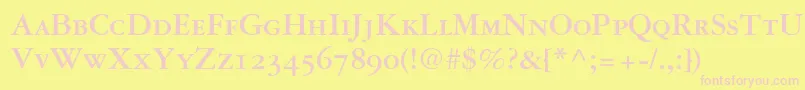 Garamond3BoldSmallCapsOldStyleFigures Font – Pink Fonts on Yellow Background