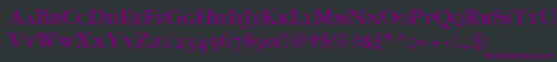 Шрифт Garamond3BoldSmallCapsOldStyleFigures – фиолетовые шрифты на чёрном фоне