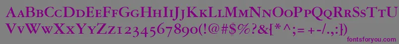 Garamond3BoldSmallCapsOldStyleFigures-Schriftart – Violette Schriften auf grauem Hintergrund