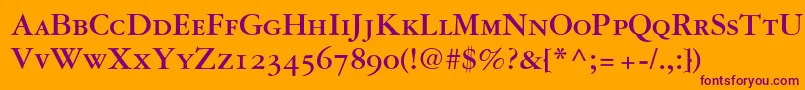 Garamond3BoldSmallCapsOldStyleFigures Font – Purple Fonts on Orange Background