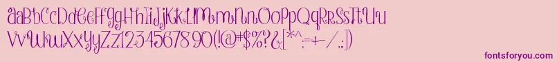 StrawberryWhippedCream Font – Purple Fonts on Pink Background
