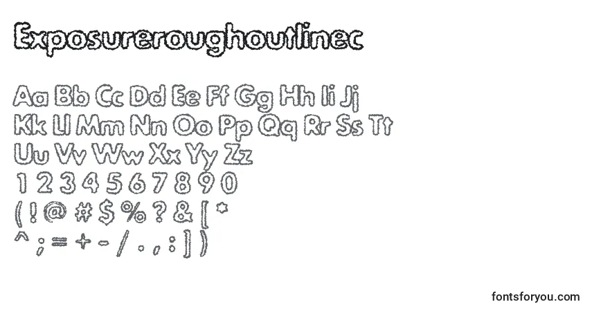 Czcionka Exposureroughoutlinec – alfabet, cyfry, specjalne znaki