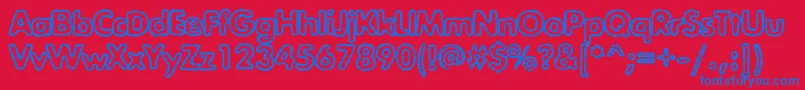 Exposureroughoutlinec Font – Blue Fonts on Red Background