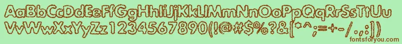 Exposureroughoutlinec Font – Brown Fonts on Green Background