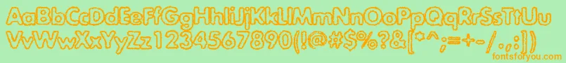 Exposureroughoutlinec Font – Orange Fonts on Green Background