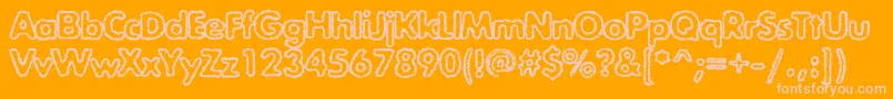 Exposureroughoutlinec Font – Pink Fonts on Orange Background