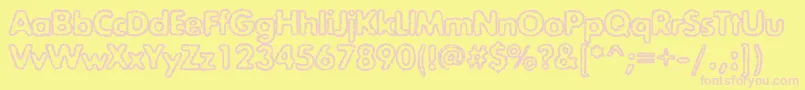 Exposureroughoutlinec Font – Pink Fonts on Yellow Background