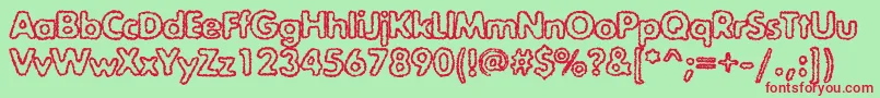 Exposureroughoutlinec Font – Red Fonts on Green Background