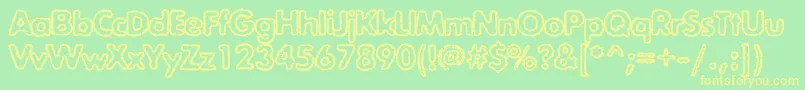 Exposureroughoutlinec Font – Yellow Fonts on Green Background