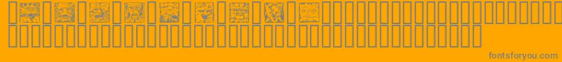 fuente MythagoSquares – Fuentes Grises Sobre Fondo Naranja